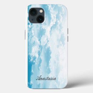 Amazing, Cool, Blue Cloud whit your name iPhone 13 Case