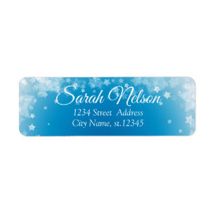 Amazing, Cool, Blue Sparkly New Year Label 