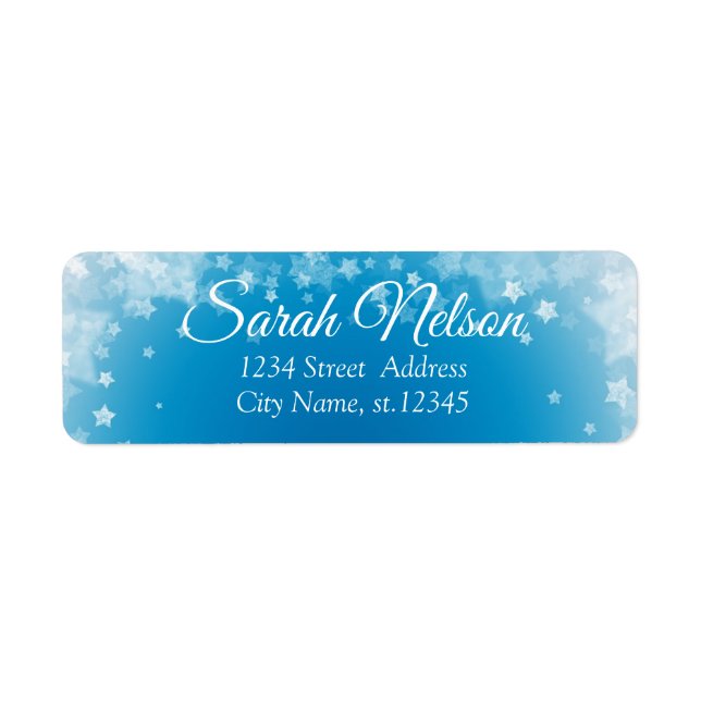 Amazing, Cool, Blue Sparkly New Year Label  (Front)