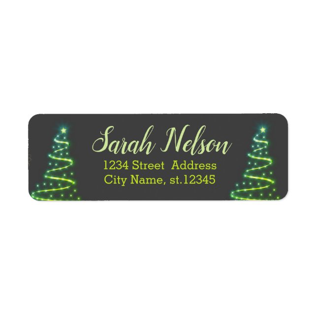 Amazing, Cool, Green Christmas Tree Label (Front)