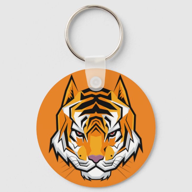 Amazing Cool Perfect Orange Tiger Key Ring (Front)