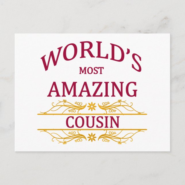 Amazing Cousin Postcard (Front)