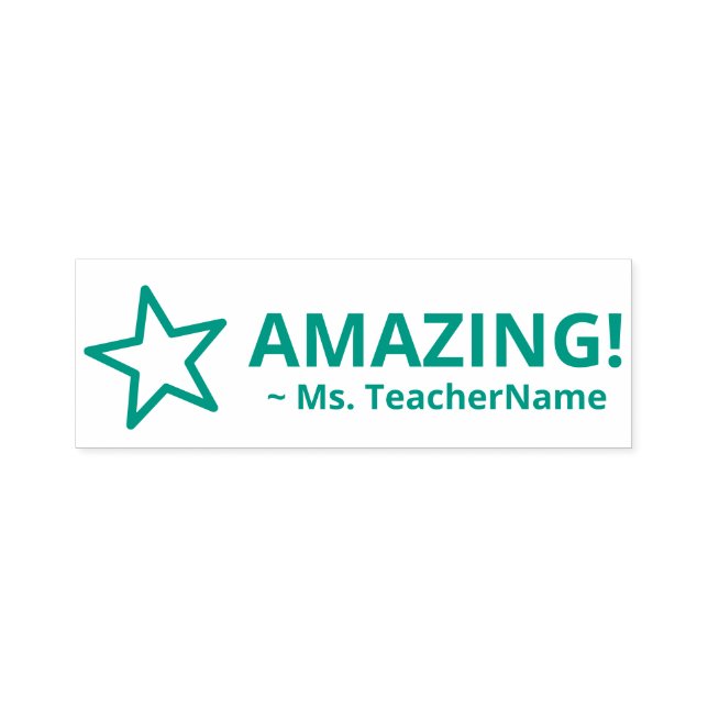 "AMAZING!" + Custom Instructor Name Self-inking Stamp (Design)