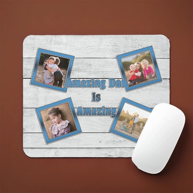 Amazing Dad Is Amazing 4 Photo Collage Mouse Pad (Creator Uploaded)