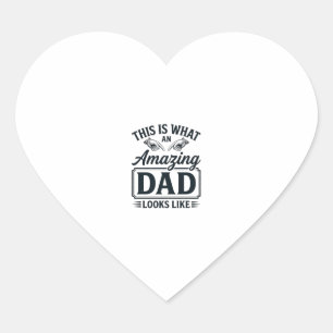 Amazing Dad Vintage Engraving Typography Design_1 Heart Sticker