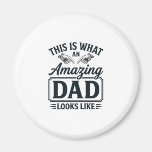 Amazing Dad Vintage Engraving Typography Design_1 Magnet