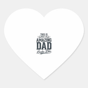 Amazing Dad Vintage Typography Shirt Design_1 Heart Sticker