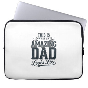 Amazing Dad Vintage Typography Shirt Design_1 Laptop Sleeve