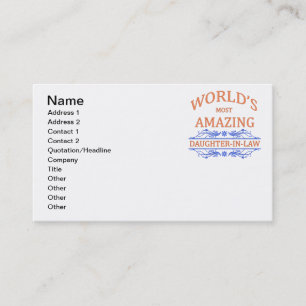 Amazing Daughter-In-Law Business Card