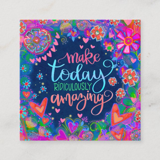 Amazing Day Quote Fun Heart Kindness Card (Front)