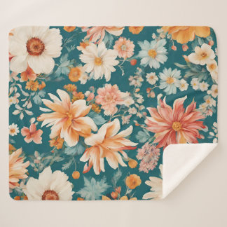 Amazing Delicate Flowers Sherpa Blanket