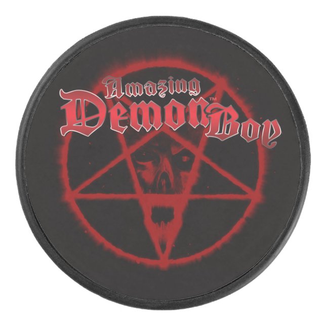 Amazing Demon Boy Pentagram Hockey Puck (Front)