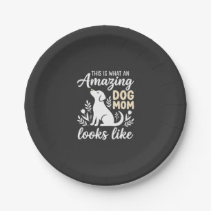 Amazing Dog Mum Floral Dog Lover Paper Plate
