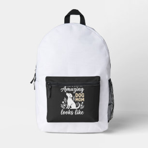 Amazing Dog Mum Floral Dog Lover Printed Backpack