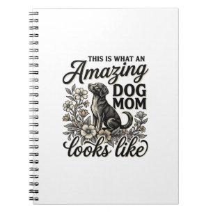 Amazing Dog Mum Vintage Floral Dog Lover Design_1 Notebook