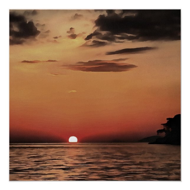 Amazing Evening In Akyaka Artistic Sunset Poster (Front)