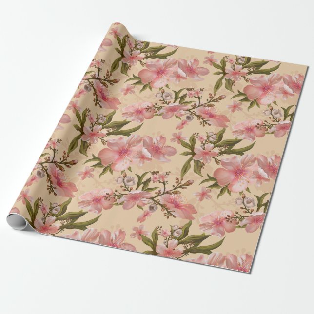 Amazing Floral pattern Wrapping Paper (Unrolled)