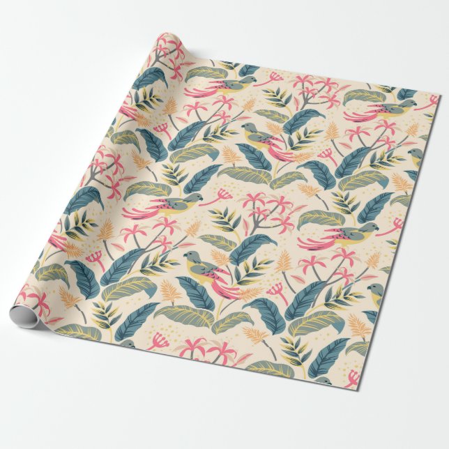 Amazing Floral pattern Wrapping Paper (Unrolled)
