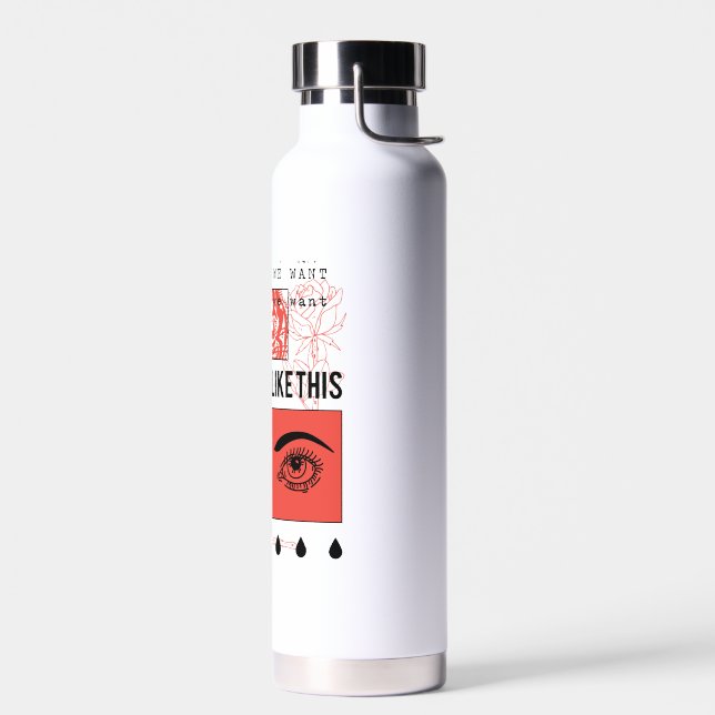 AMAZING FLOWER AND EYE DESIGN WATER BOTTLE (Left)