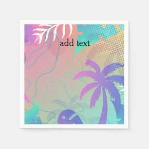 Amazing fluorescent tropical palm  napkin
