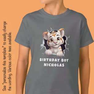 Amazing Fun Lion Cub Peeking Out Of Hole White F T-Shirt