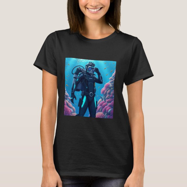 Amazing Futuristic Scuba Diver T-Shirt (Front)
