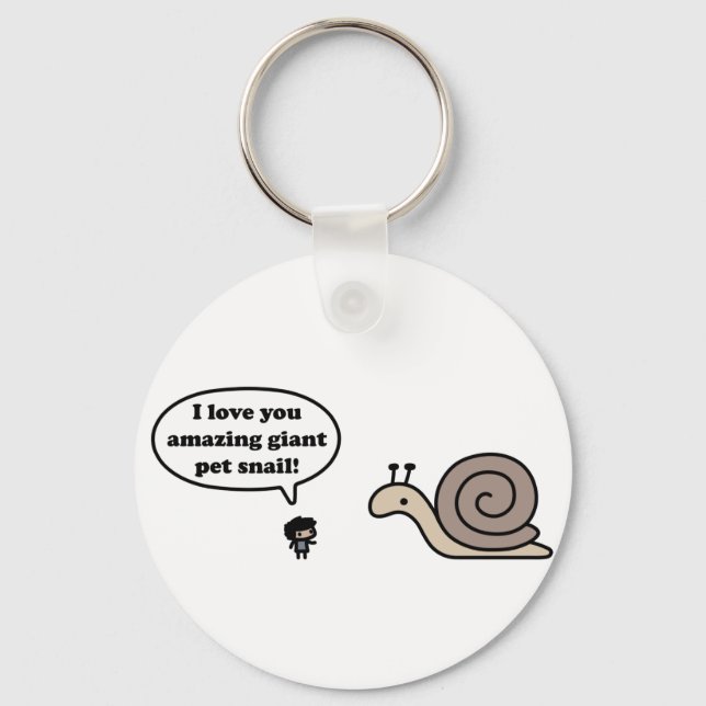 Amazing Giant Pet Snail Key Ring (Front)