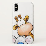 Amazing Giraffe and Cute Mouse Case-Mate iPhone Case<br><div class="desc">Funny and cute giraffe and mouse portrait.</div>