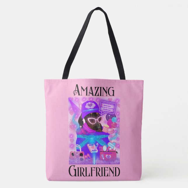 Amazing Girlfriend Pink Tote Bag (Front)