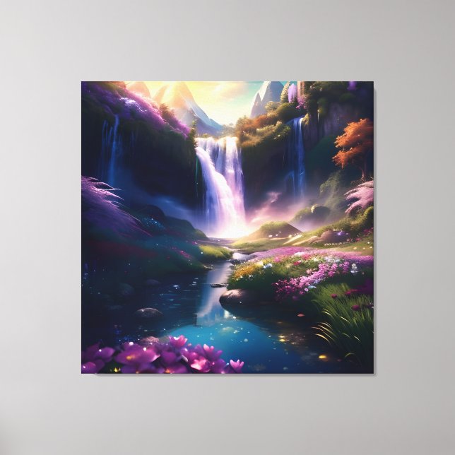 Amazing Glorious Splendour Waterfall Landscape 12 Canvas Print (Front)