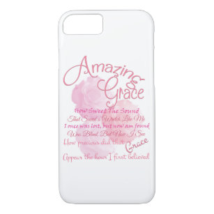 Amazing Grace Beautiful Pink Rose Typography Case-Mate iPhone Case