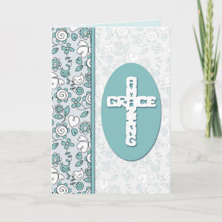 Amazing Grace Bluebird Doodles Personalised Holiday Card