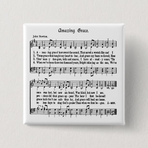 AMAZING GRACE-BUTTON 15 CM SQUARE BADGE