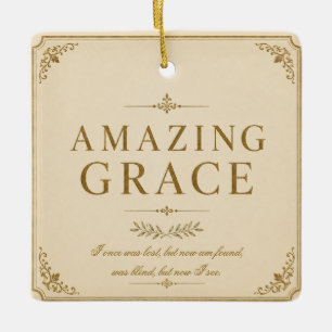 Amazing Grace Christian Christmas Ornament
