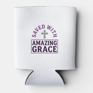 Amazing Grace Christian Cross Vintage Can Cooler