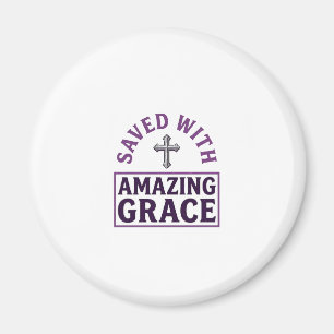 Amazing Grace Christian Cross Vintage Magnet