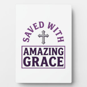 Amazing Grace Christian Cross Vintage Plaque