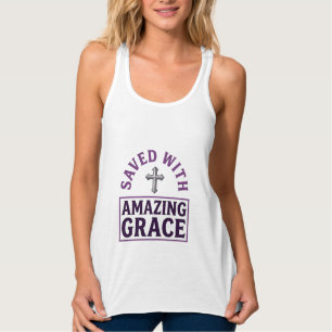 Amazing Grace Christian Cross Vintage Singlet