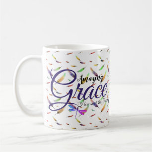 Amazing Grace Colourful feathers Coffee Mug