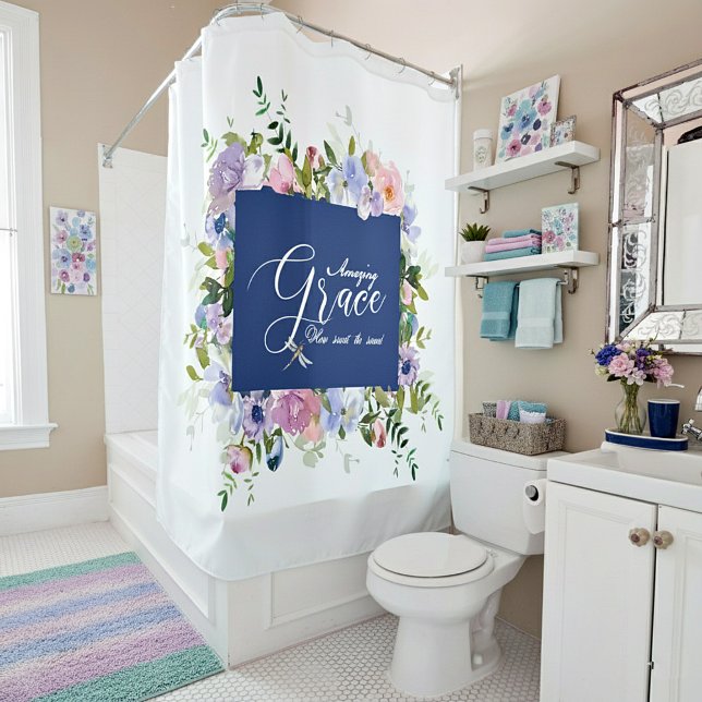 Amazing grace floral   shower curtain (Creator Uploaded)