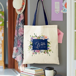 Amazing grace floral   tote bag