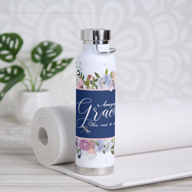 Amazing grace floral   water bottle (Yoga)