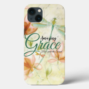 Amazing Grace Flowers and dragonfly Outdoor Pillo iPhone 13 Case