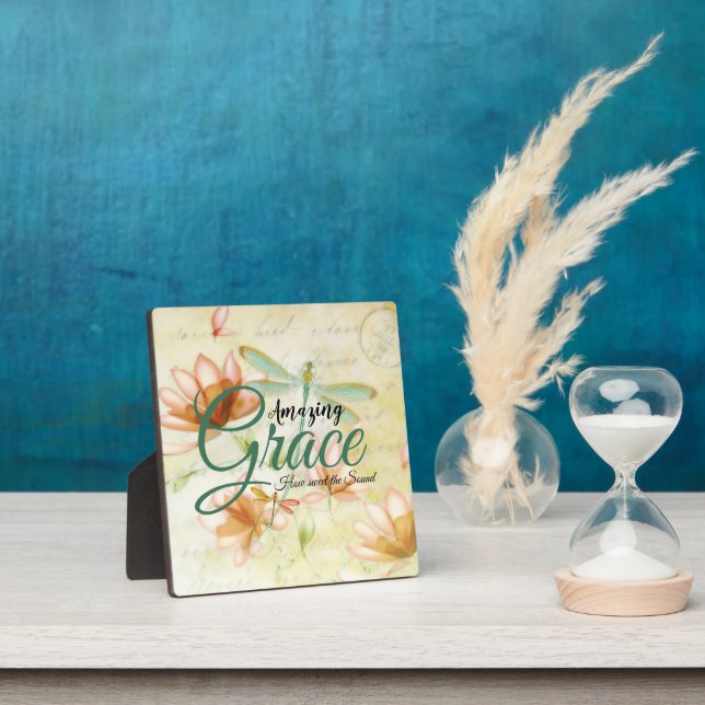 Amazing Grace Flowers and dragonfly  Plaque (Insitu)