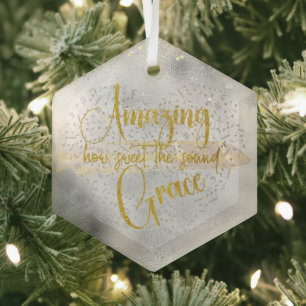 Amazing Grace Glass Tree Decoration