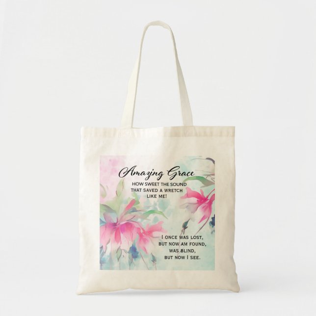 Amazing Grace How Sweet the Sound Christian Hymn  Tote Bag (Front)