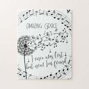Amazing Grace Hymn Dandelion Christian Jigsaw Puzzle