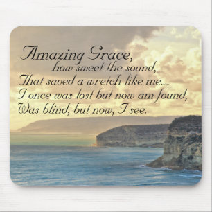 Amazing Grace Hymn Ocean Sunset Mousepad
