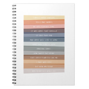 Amazing Grace Lyric Colorful Stripes Notebook