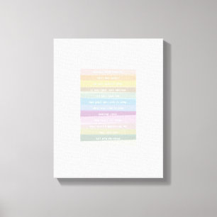 Amazing Grace Lyric Rainbow Colourful Canvas Art